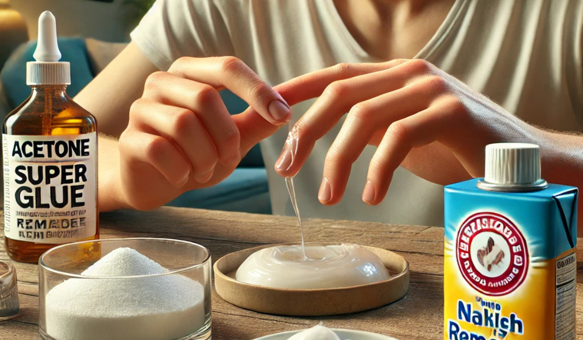 what removes super glue from skin